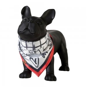 bandana para cachorro, gato, pet, vermelho, branco, preto em manequim de cachorro.